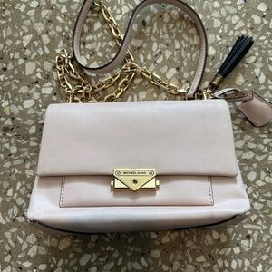 Michael Kors Light Pink Crossbody Bag with Gold Chain